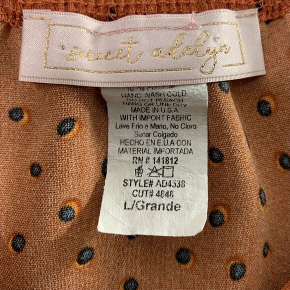 Sweet Adelyn Dress Womens Large Sundress Polka‎ Dot Ruffle Hem - Picture 6 of 7